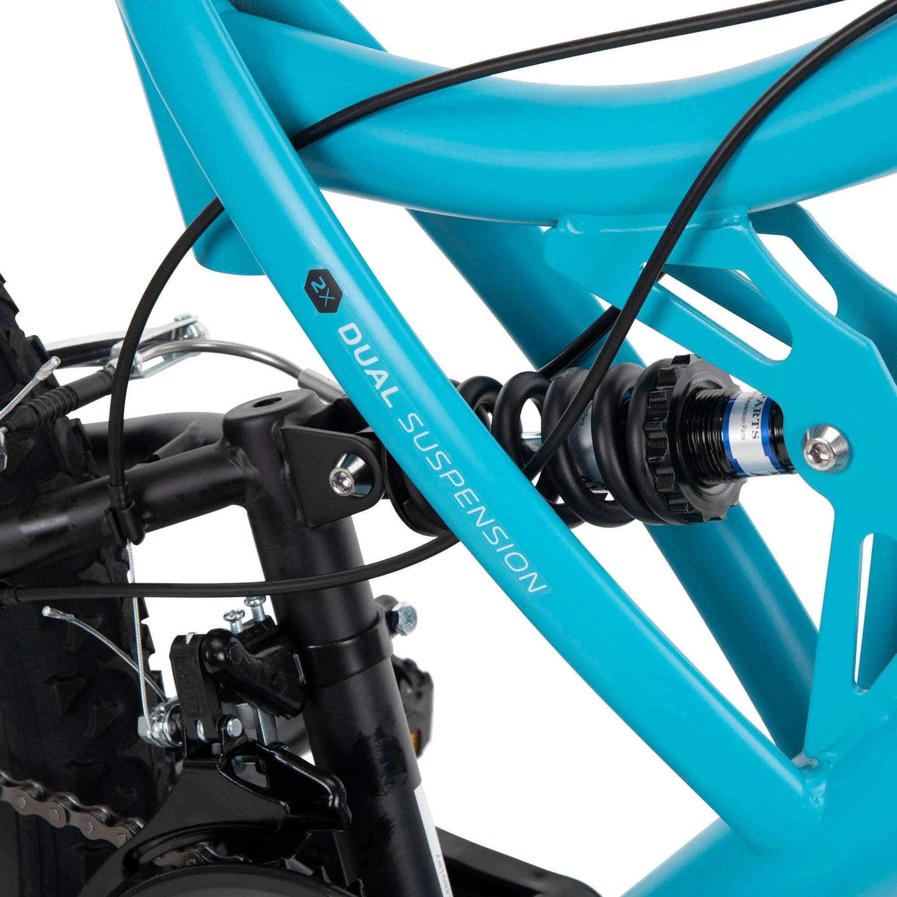 Huffy 24" Trail Runner Girls Full Suspension Mountain Bikes, Teal Blue