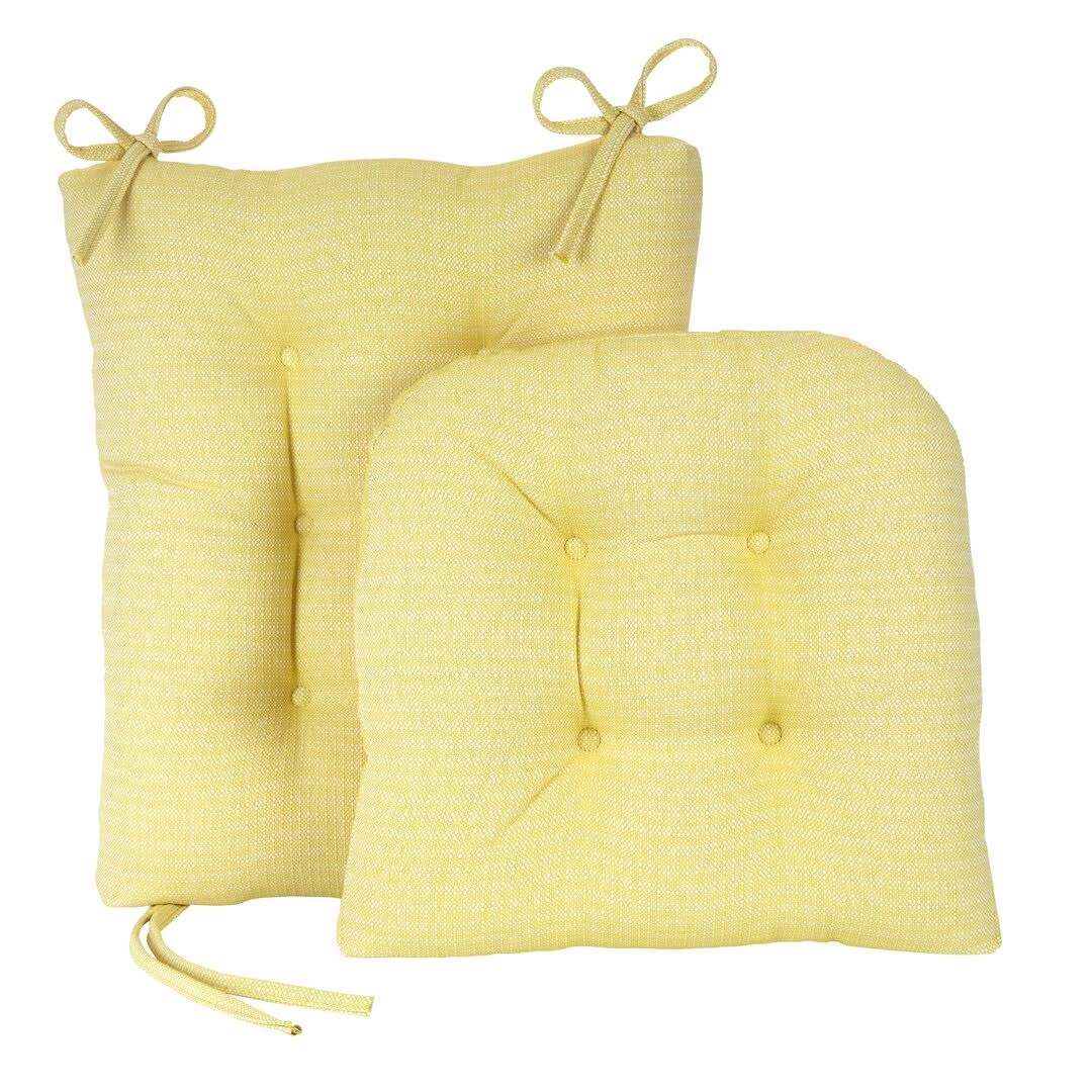 Rocking Chair Cushion Set Latitude Run Fabric: Yellow