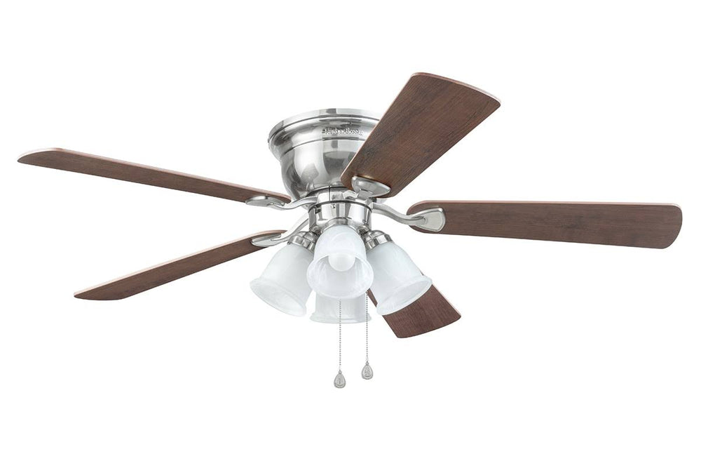 Harbor Breeze 52" Centreville Brushed Nickel Flush Mount Ceiling Fan LED Indoor