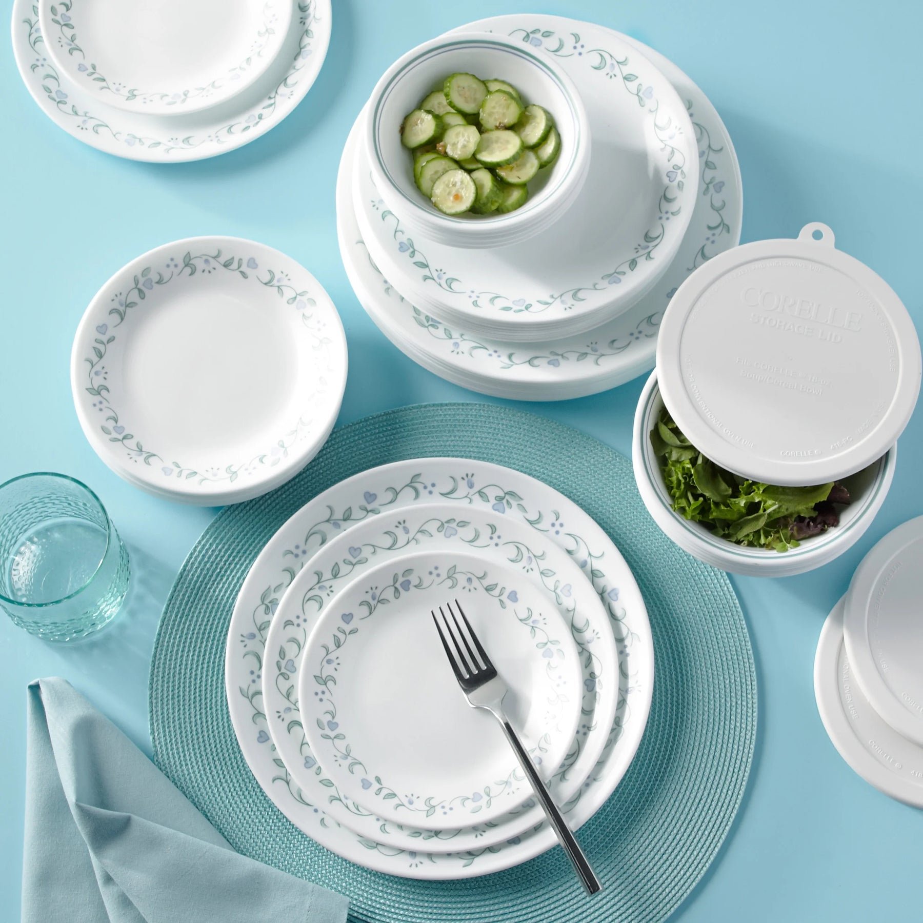 Corelle Country Cottage 66 - Piece Glass Dinnerware Set (Service for 12)