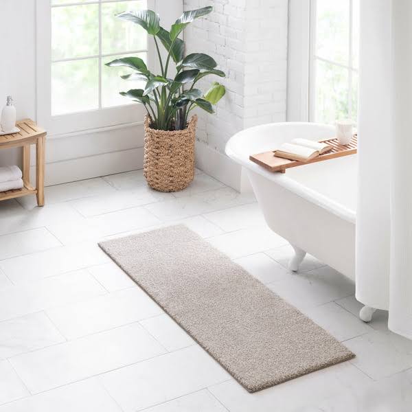 Better Homes & Gardens Ultra Soft Polyester Bath Runner Rug - Taupe Splash Heather - 20 x 60 in